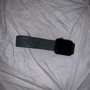 blue and green nike sport loop apple watch band